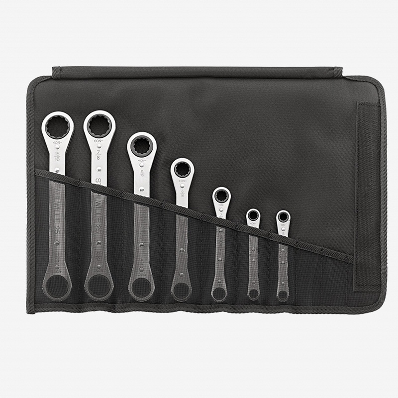 Stahlwille 25a/7N Double-ended Ratchet Ring Spanner Set, SAE, 1/4 - 15/16