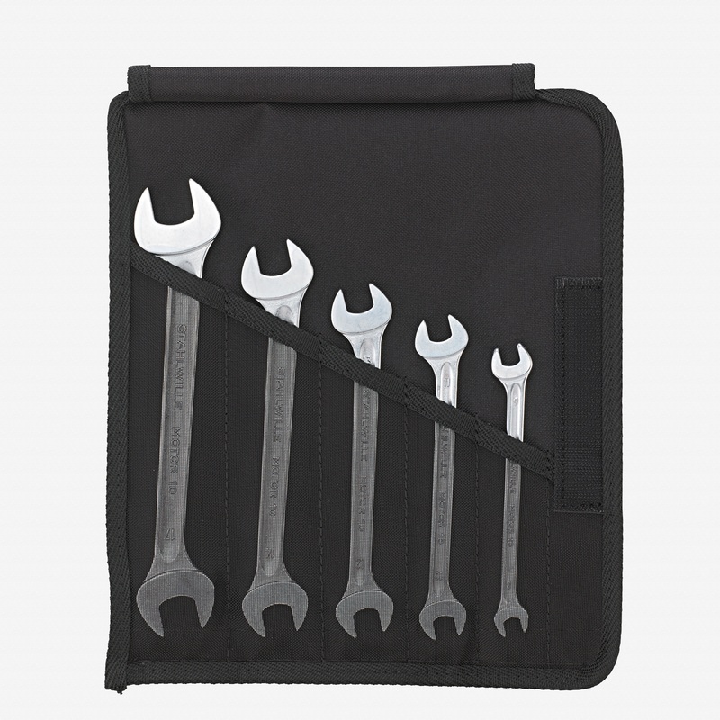 Stahlwille 10/5 MOTOR Double Open Ended Spanner Set, Metric, 8-19 mm, 5 Pieces