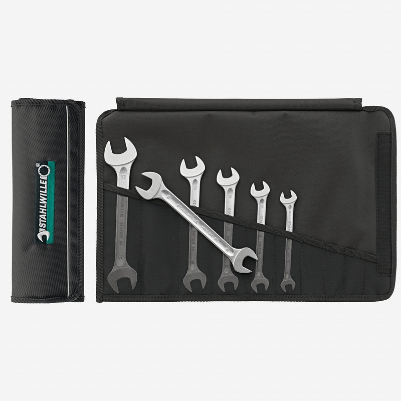 Stahlwille 10/6 MOTOR Double Open Ended Wrench Set, Metric, 10 - 22mm, 6 Pieces