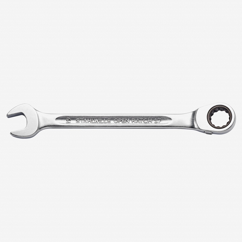 Stahlwille 17 Combination Offset Ratcheting Spanner with Switch OPEN-RATCH, 12 mm