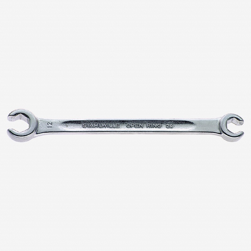 Stahlwille 24 Double Ended Open Ring Flare Nut Spanner, Angled, 10 x 12 mm