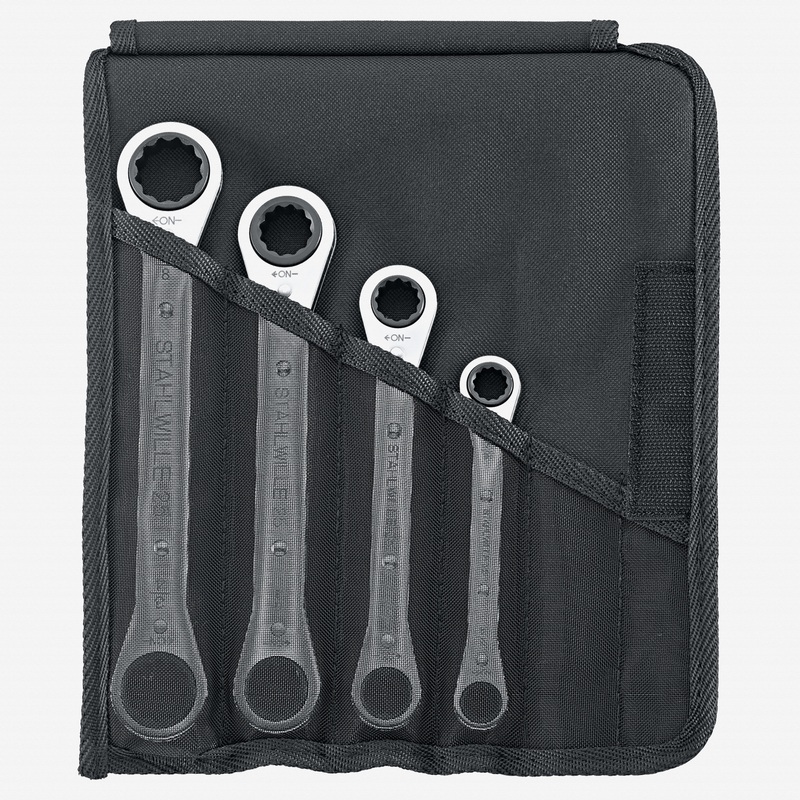 Stahlwille 25/4 Double-ended Ratchet Ring Spanner Set, Metric, 9 - 19mm, 4 Pieces