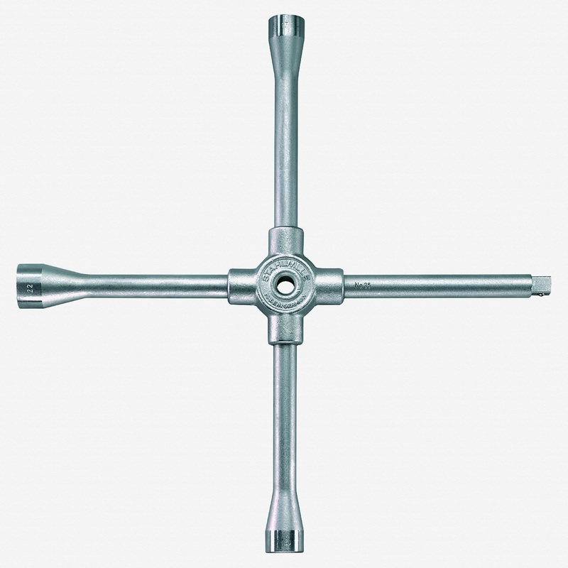 Stahlwille 35c Four-way Lug Wrench, 17, 19, 22mm, 1/2" Square