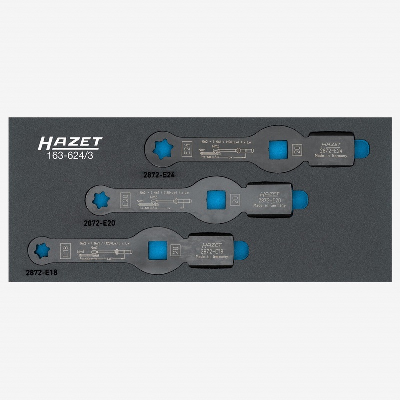 Hazet 163-624/3 External Torx Striking Face Box-End Wrench Set, E18 - E24, 3 Pieces