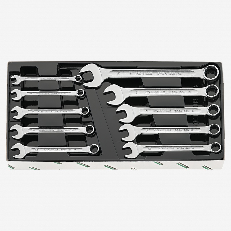 Stahlwille 13/10KT OPEN BOX Combination Spanner Set, Metric, 8-19mm, 10 Pieces