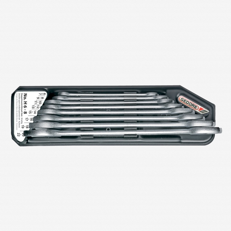 Gedore H 6-8 Double open ended spanner set with holder 8 pcs 6-22 mm