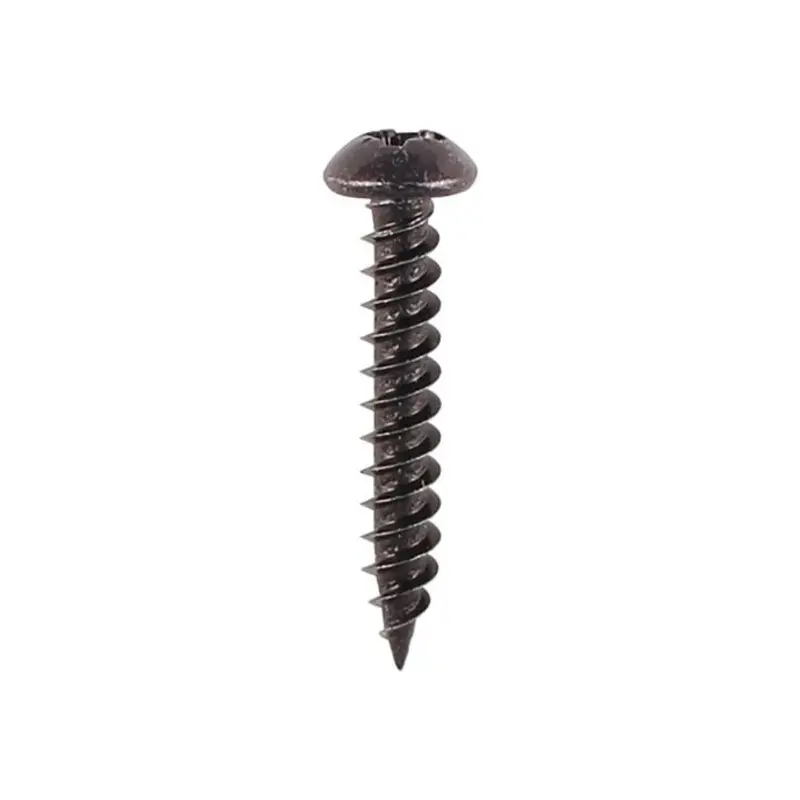 TIMCO Twin-Threaded Round Head Black Woodscrews - 8 x 1 - Pack of 15 Pieces