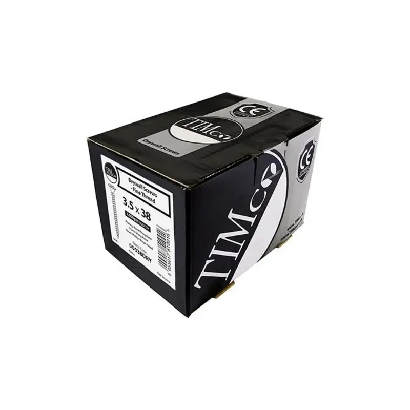 TIMCO Drywall Fine Thread Bugle Head Black Screws - 3.5 x 42 - Pack of 1000 Pieces