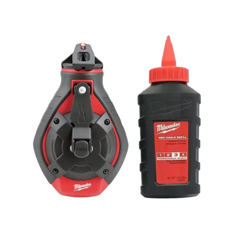Milwaukee 4932498391 Bold Line Chalk Reel & Red Chalk Refill 30M
