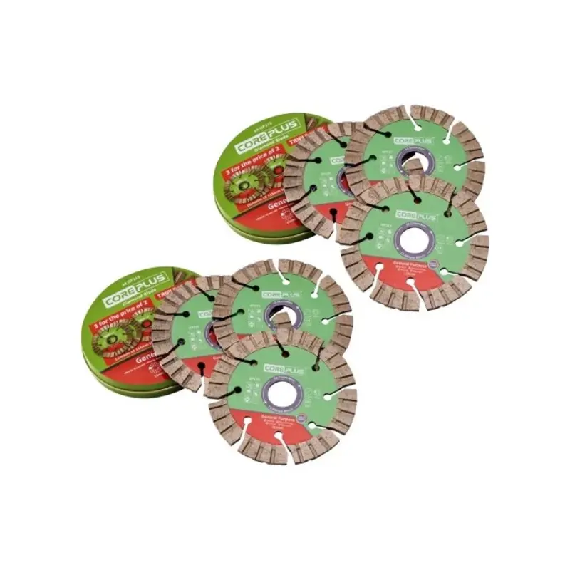 CorePlus XMS24TURBO 3 Piece Hybrid 115mm Turbo Diamond Blade Pack of 2