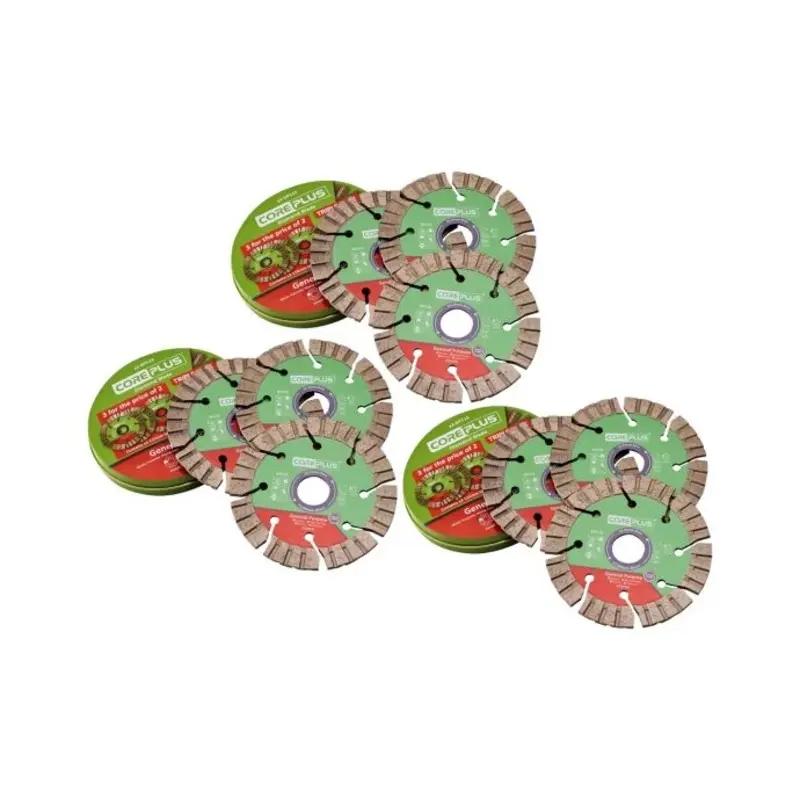 CorePlus XMS24TURBO 3 Piece Hybrid 115mm Turbo Diamond Blade Pack of 3