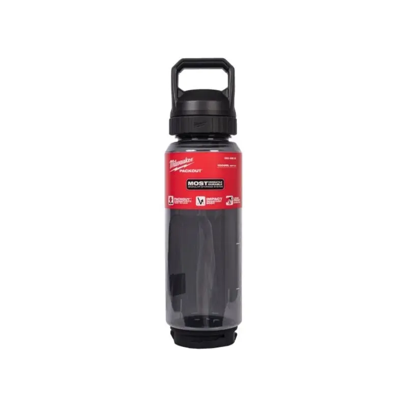 Milwaukee 4932498640 Packout 1005ml Plastic Bottle Chug Lid Black