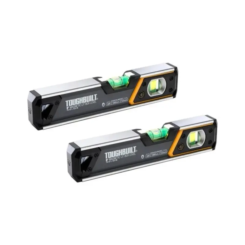 ToughBuilt TB-H2-L-M23LH-M 23cm / 9" Lighted Magnetic Spirit Level - Pack of 2