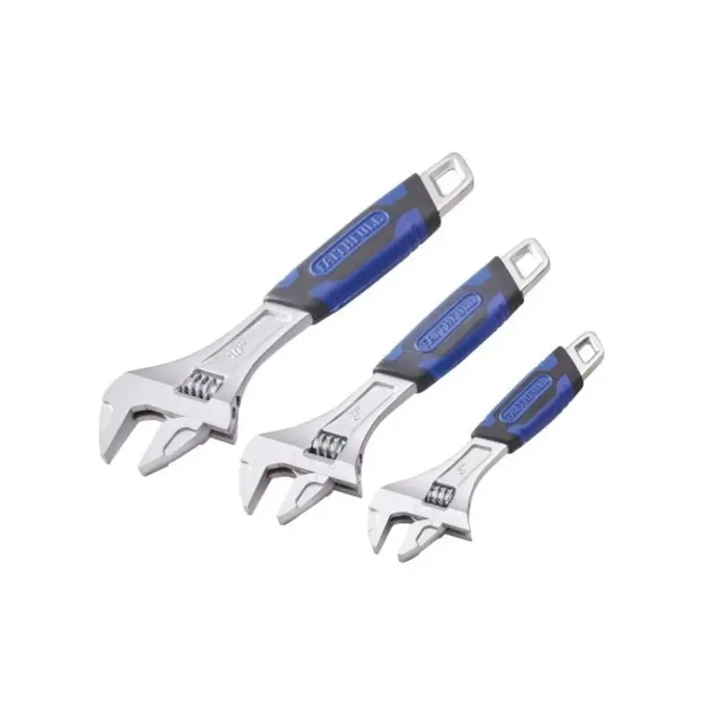 Faithfull FAIAS3PCA 3-Piece Matt Chrome Adjustable Spanner Set