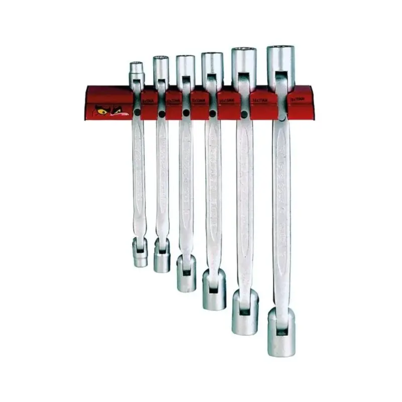 Teng Tools Double Flex Wrench Set Wall Rack 6 Pieces