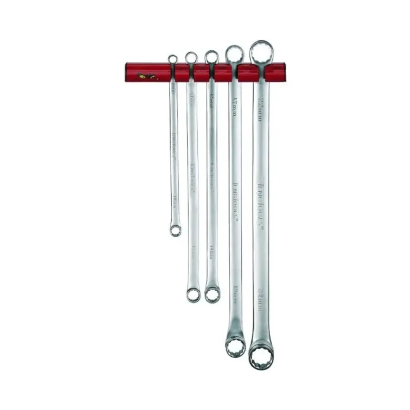 Teng Tools Long Double Ring Spanner Set Wall Rack 5 Pieces
