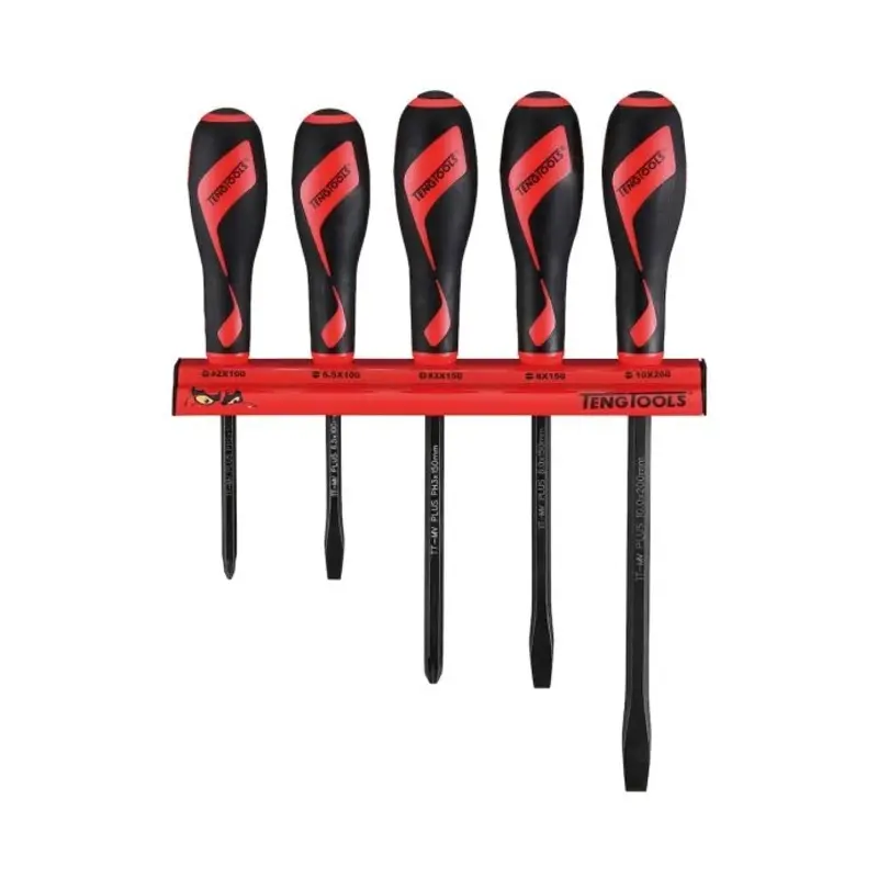 Teng Tools Power Through Screwdriver Set Wall Rack 5 Pieces