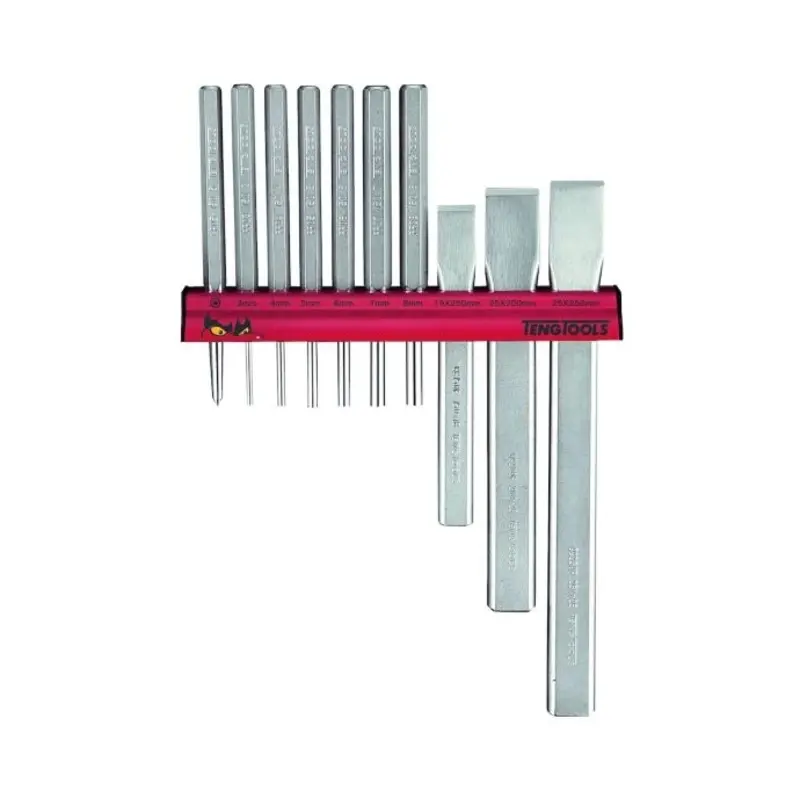Teng Tools Punch & Chisel Set Wall Rack 10 Pieces