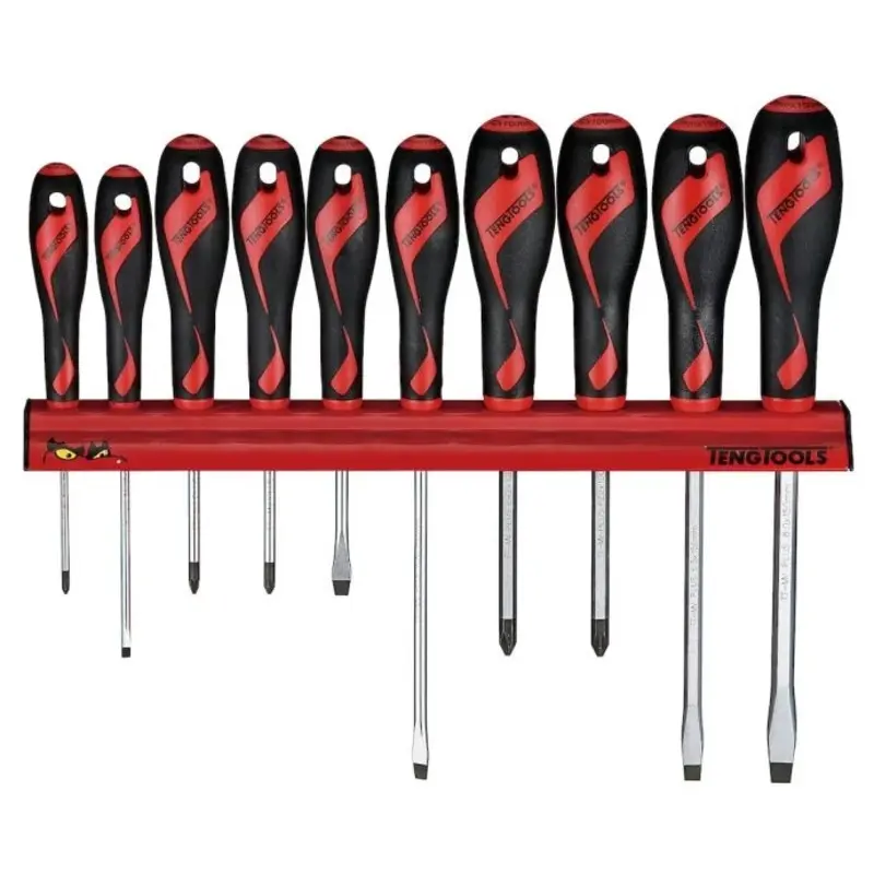 Teng Tools Screwdriver Set Wall Rack 10 Pieces