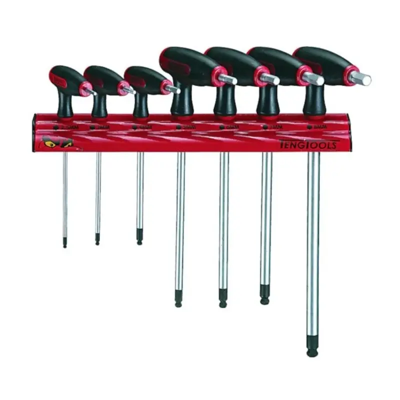 Teng Tools T-Handle Ball Point Hex Key Set Wall Rack 7 Pieces