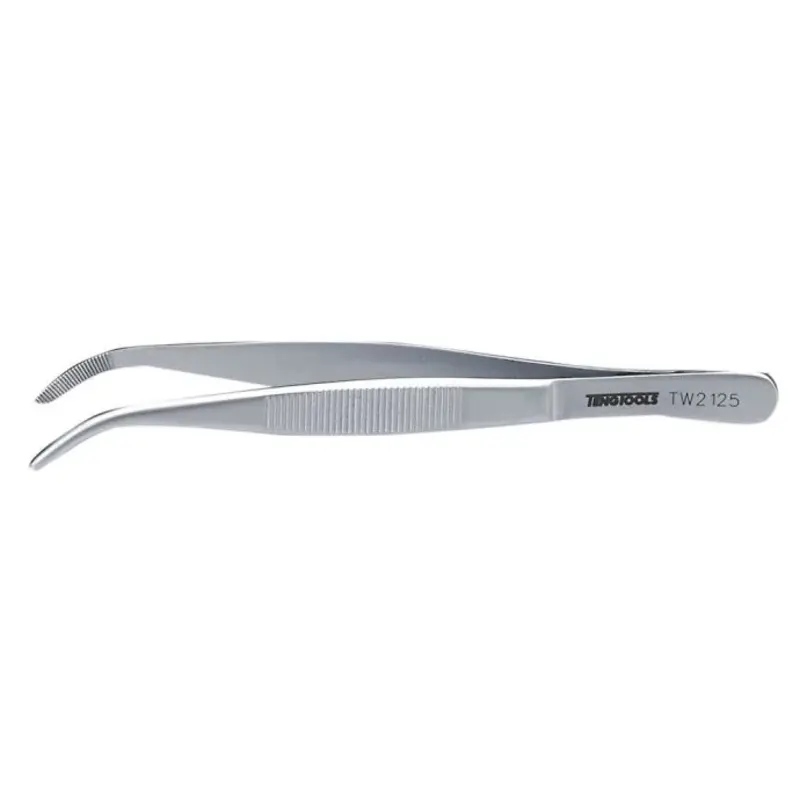 Teng Tools Tweezer 125mm Bent/Serrated
