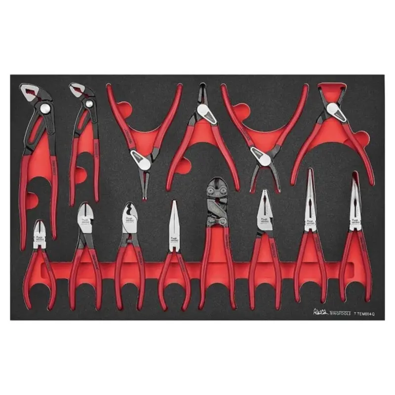 Teng Tools Plier Set Vinyl Grip Q FOAM4X4 14 Pieces