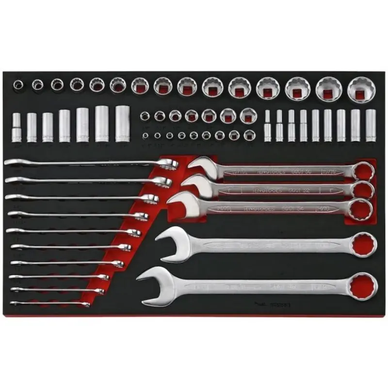 Teng Tools Socket & Combination Spanner Set AF FOAM4X4 62 Pieces
