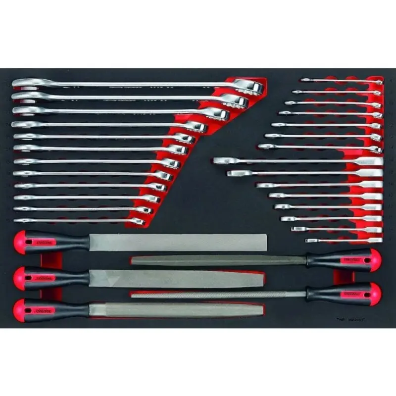 Teng Tools Spanner & File Set FOAM4X4 32 Pieces