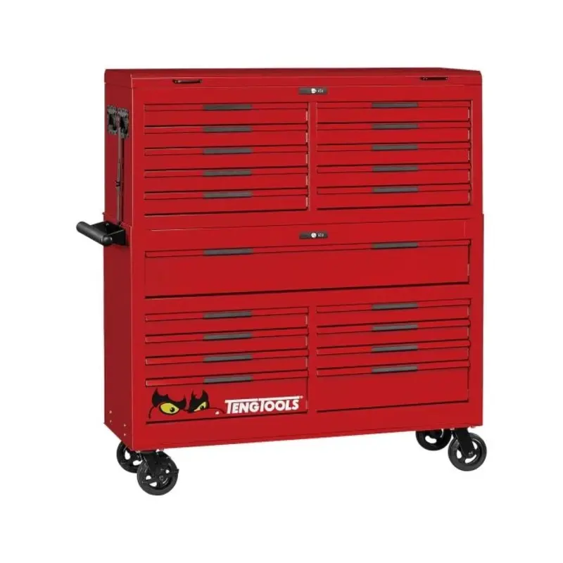 Teng Tools 53" PRO35 stack tool storage 19 drawers red