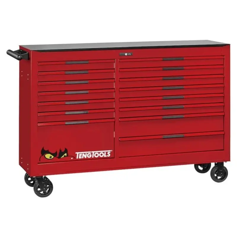 Teng Tools 64" PRO35 roller cabinet 15 drawers red