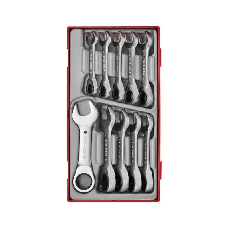 Teng Tools Stubby Ratcheting Combination Spanner Set TT1 10 Pieces