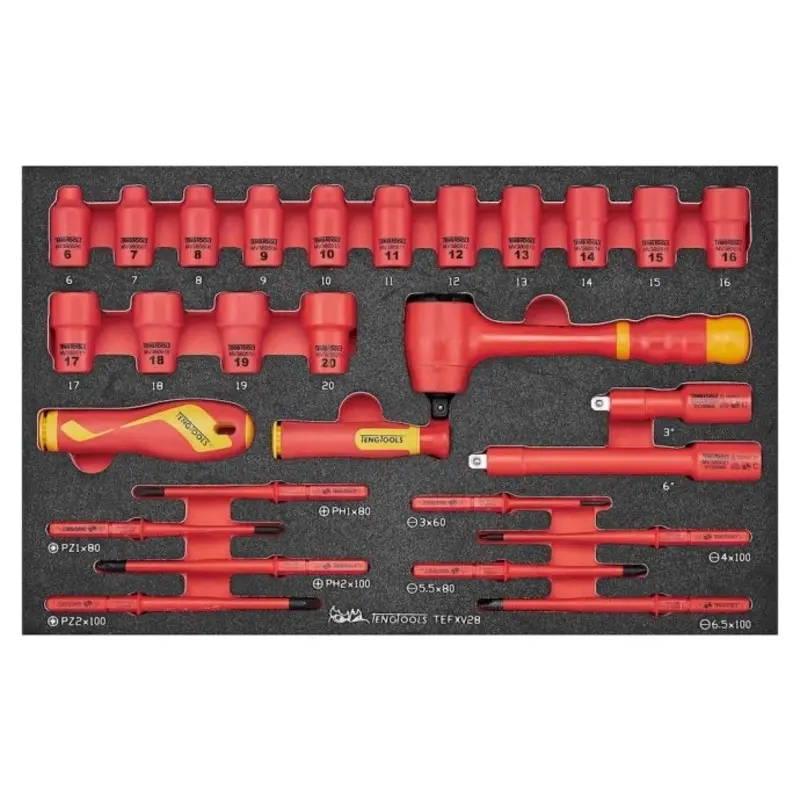 Teng Tools Insulated Socket & Screwdriver Set FOAM3 28 Pieces