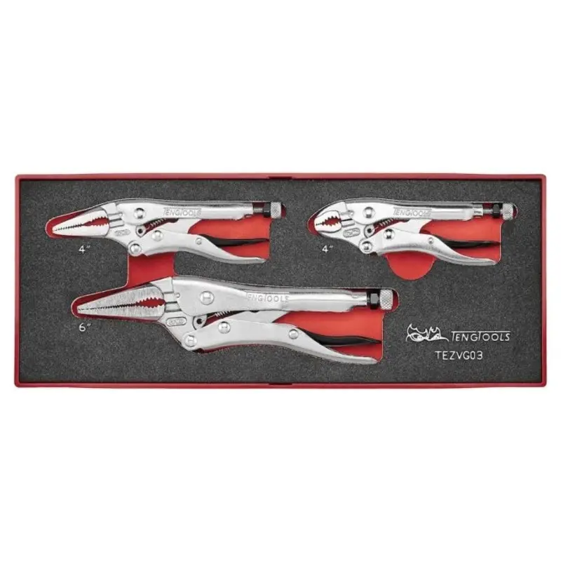 Teng Tools Power Grip Plier Set FOAMX2 3 Pieces