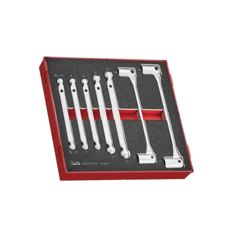 Teng Tools Double Flex Wrench Set FOAM2 7 Pieces