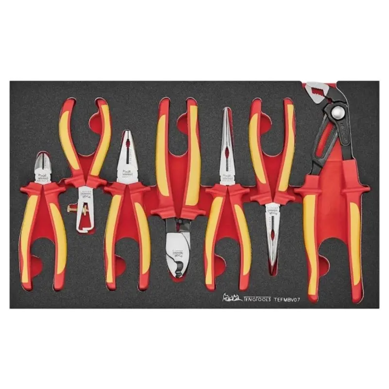 Teng Tools Insulated Plier Set FOAM3 7 pieces