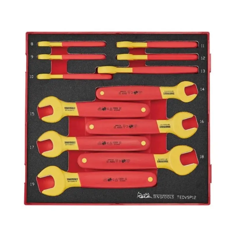 Teng Tools Insulated Spanner Set FOAM2 12 Pieces