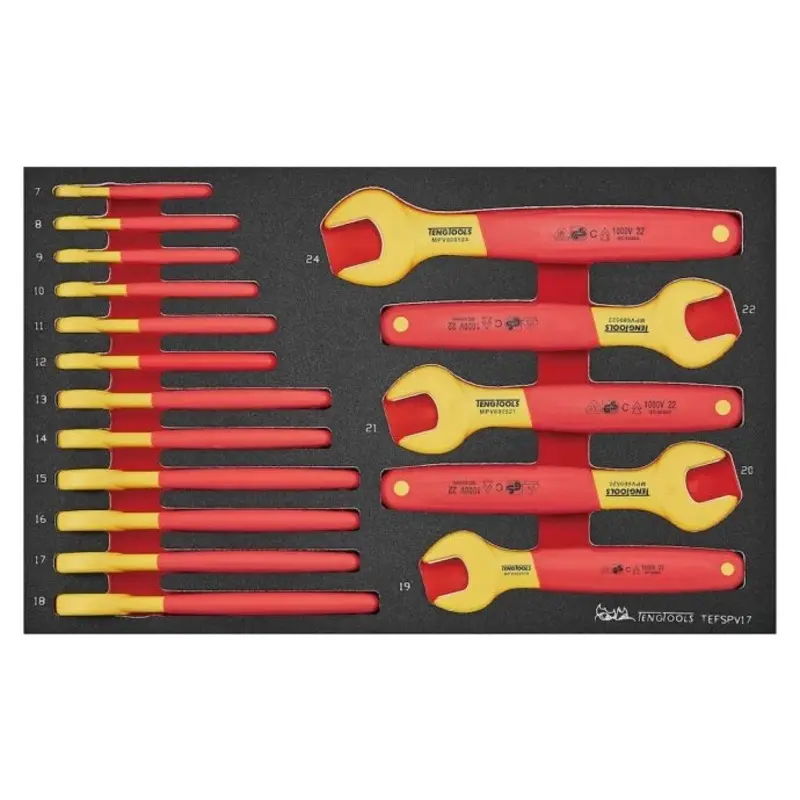 Teng Tools Insulated Spanner Set FOAM3 17 Pieces