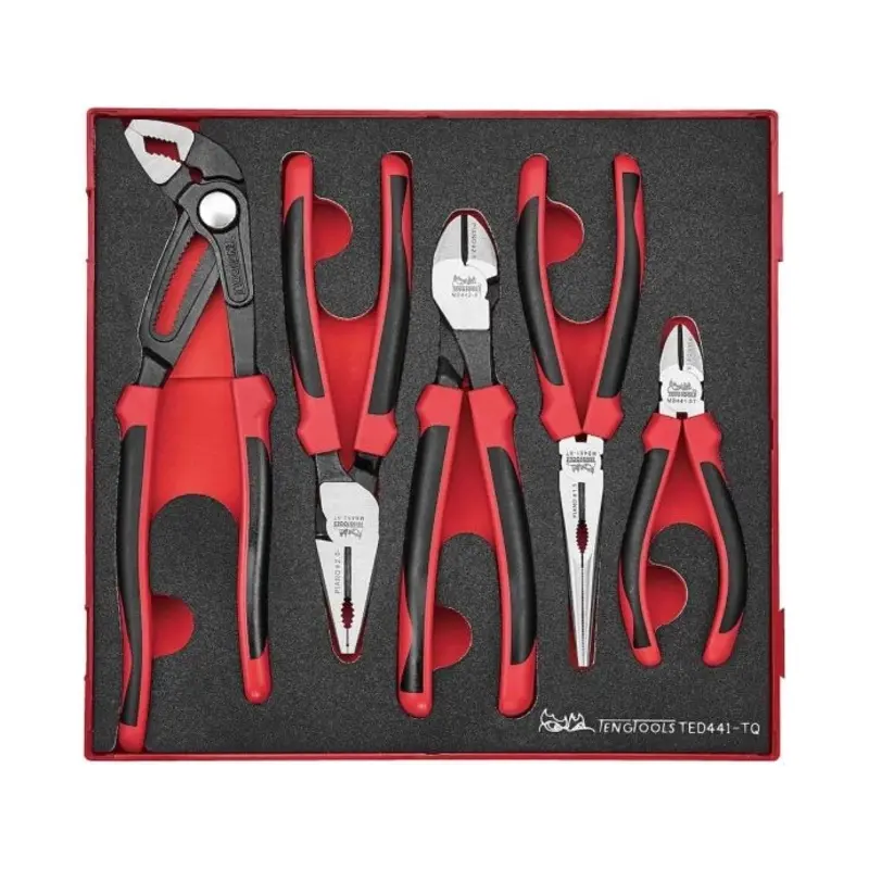 Teng Tools Plier Set TPR Grip Q FOAM2 5 Pieces