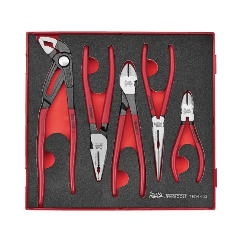 Teng Tools Plier Set Vinyl Grip Q FOAM2 5 Pieces