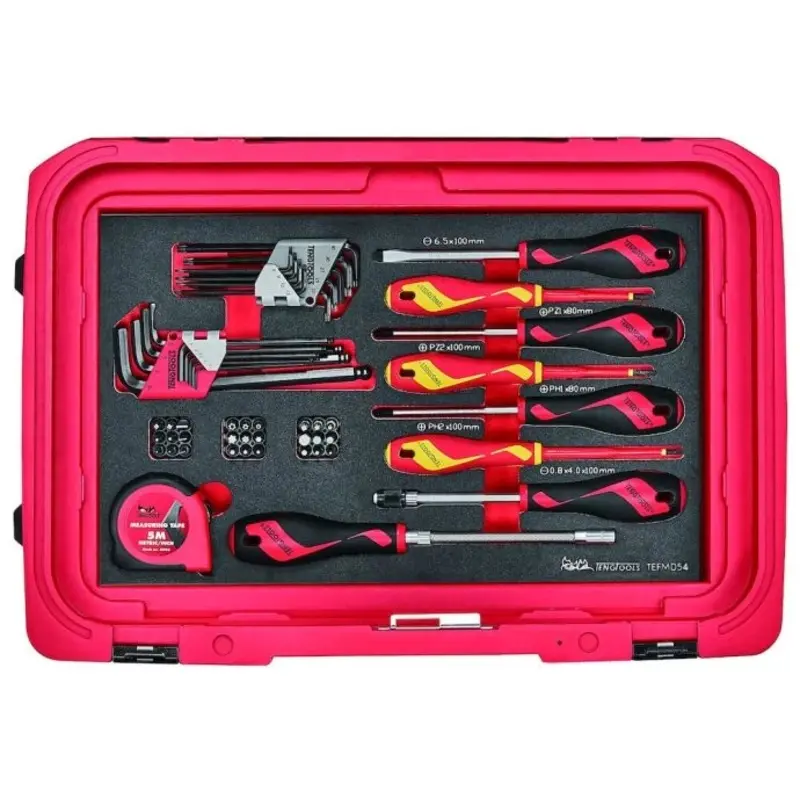 Teng Tools Screwdriver & Hex/TX Key Set 1 FOAM3 54 Pieces