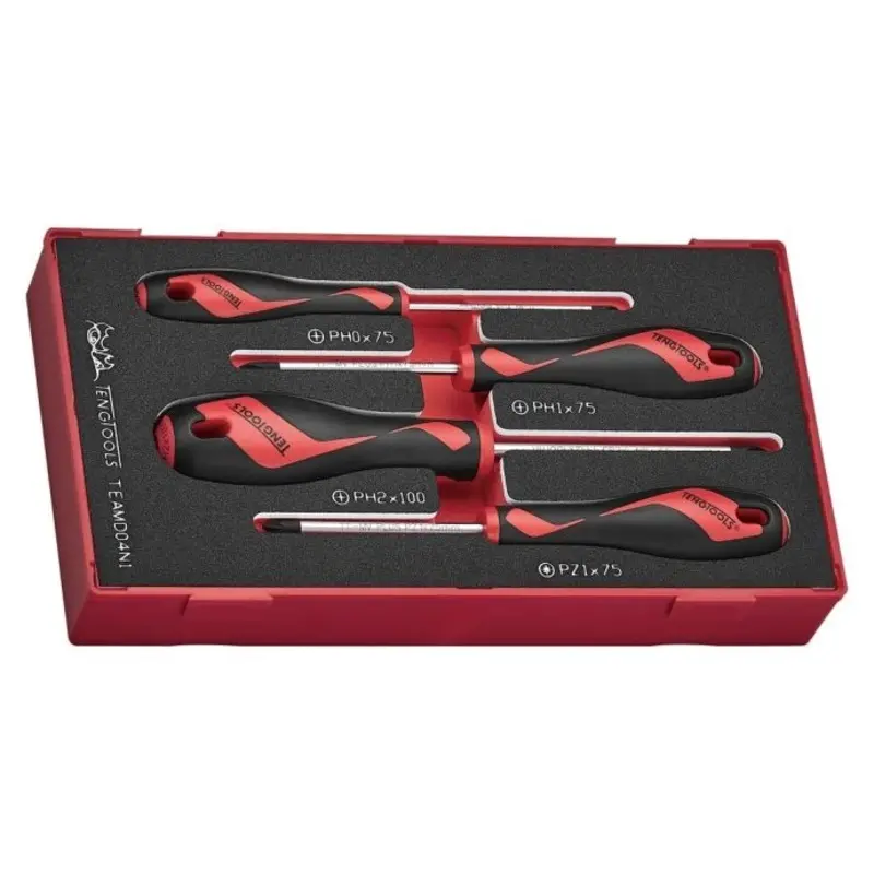 Teng Tools Screwdriver Set PH/PZ FOAM1 4 Pieces