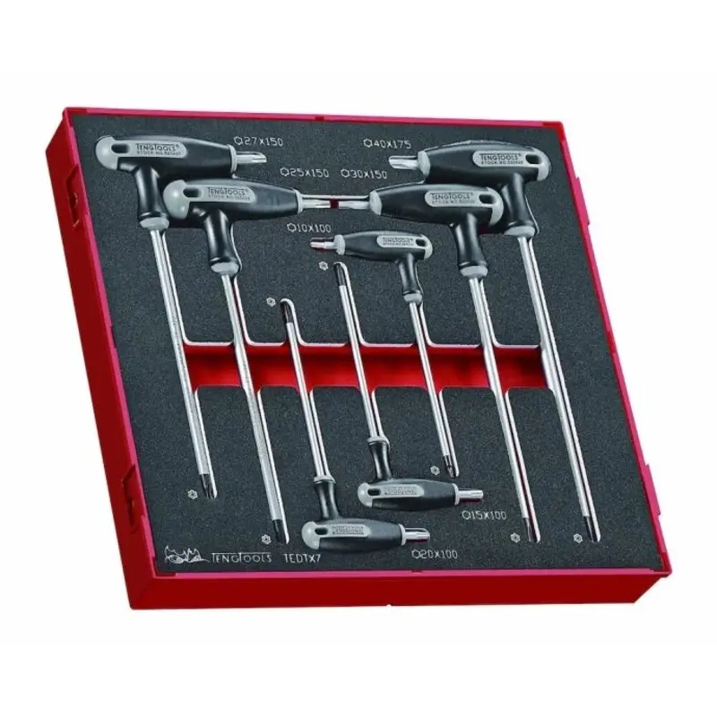 Teng Tools T-Handle TX Key Set FOAM2 7 Pieces