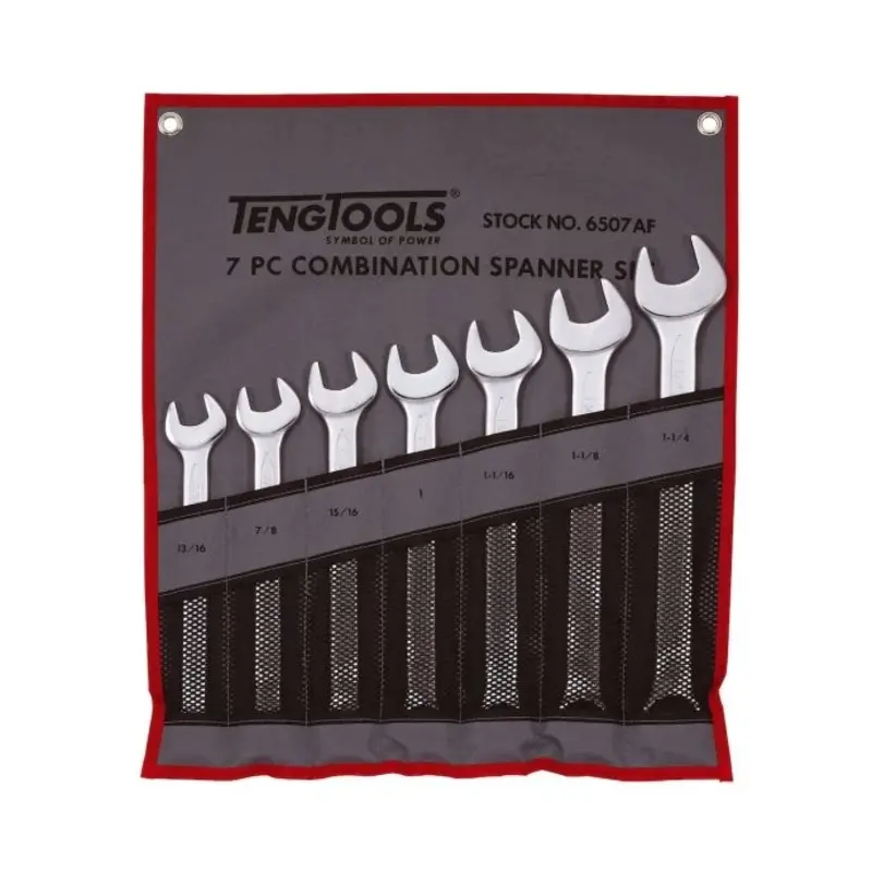 Teng Tools Combination Spanner Set 13/16"-1 1/4" Tool Roll 7 Pieces