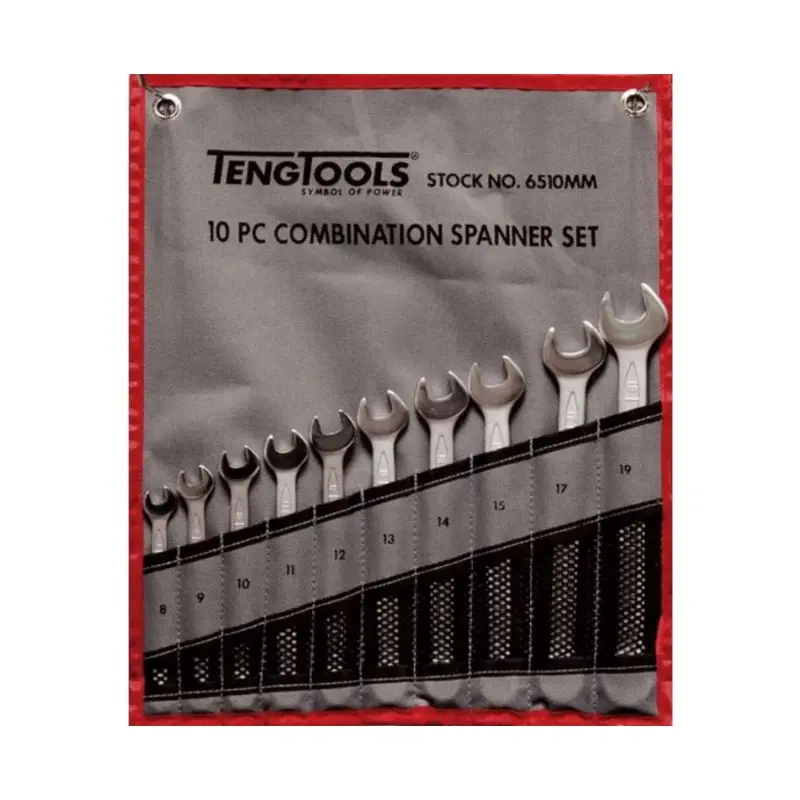 Teng Tools Combination Spanner Set 8-19 mm Tool Roll 10 Pieces