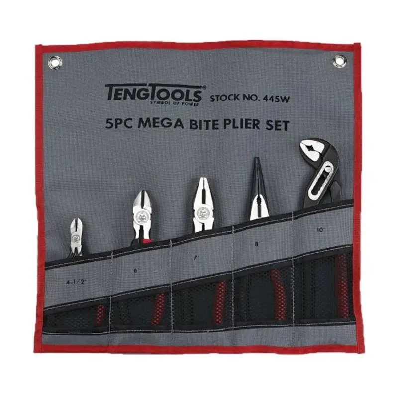 Teng Tools Plier Set Tool Roll 5 Pieces