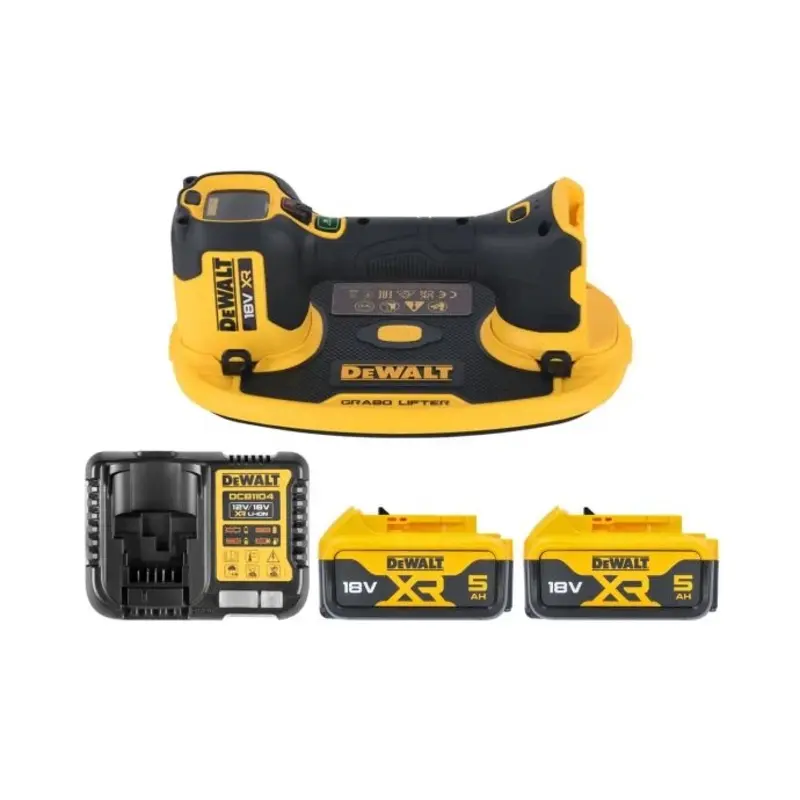 DeWalt DCE590N 18V XR Cordless Grabo Suction Lifter With 2 x 5.0Ah Batteries & Charger