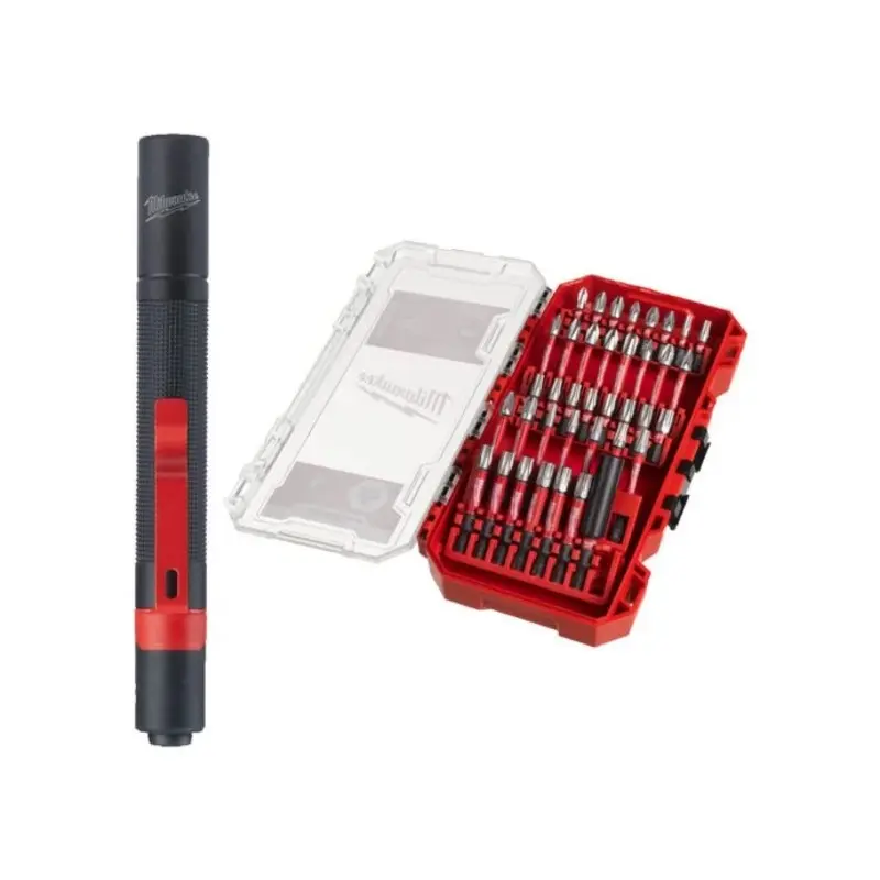 Milwaukee 4932860932 39 Pieces Shockwave Impact Duty Bit Set with IPL LED Pen Light