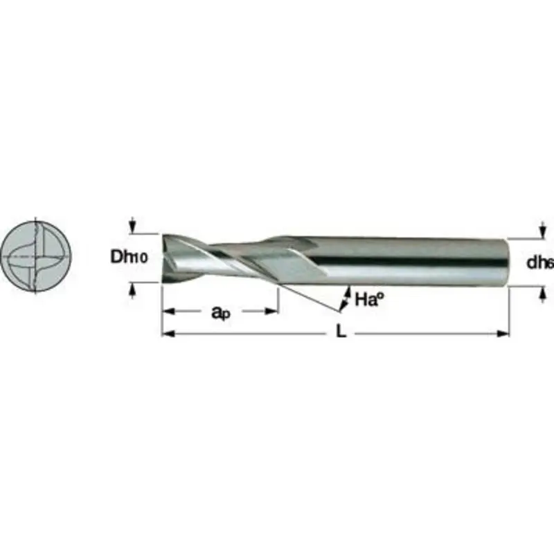 Iscar 4mm IC900 2 Flute Solid Carbide End Mill