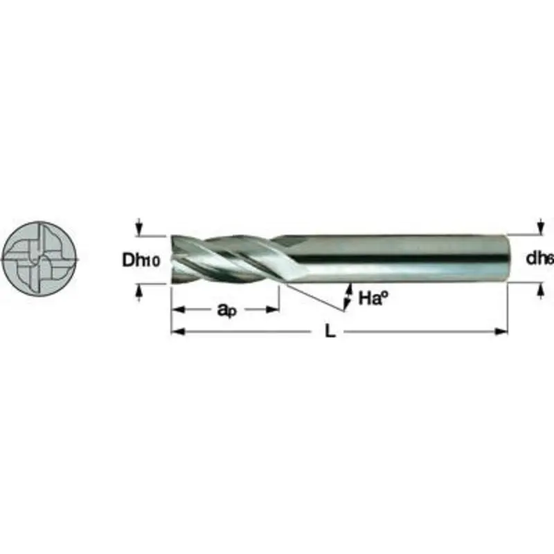 Iscar 8mm IC900 4 Flute Solid Carbide End Mill