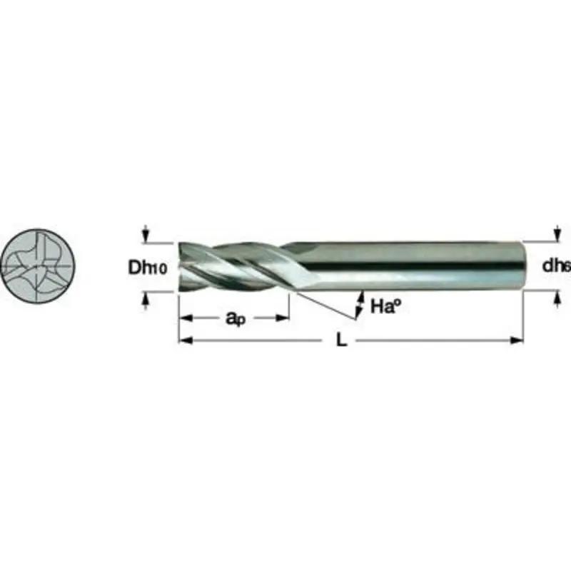 Iscar 8mm IC08 3 Flute Solid Carbide End Mill